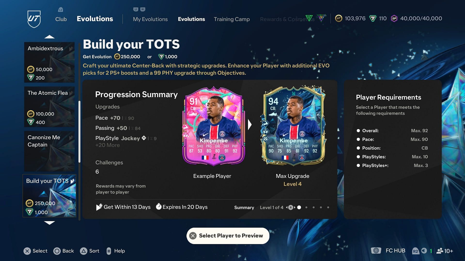 The requirements (Image via EA Sports)